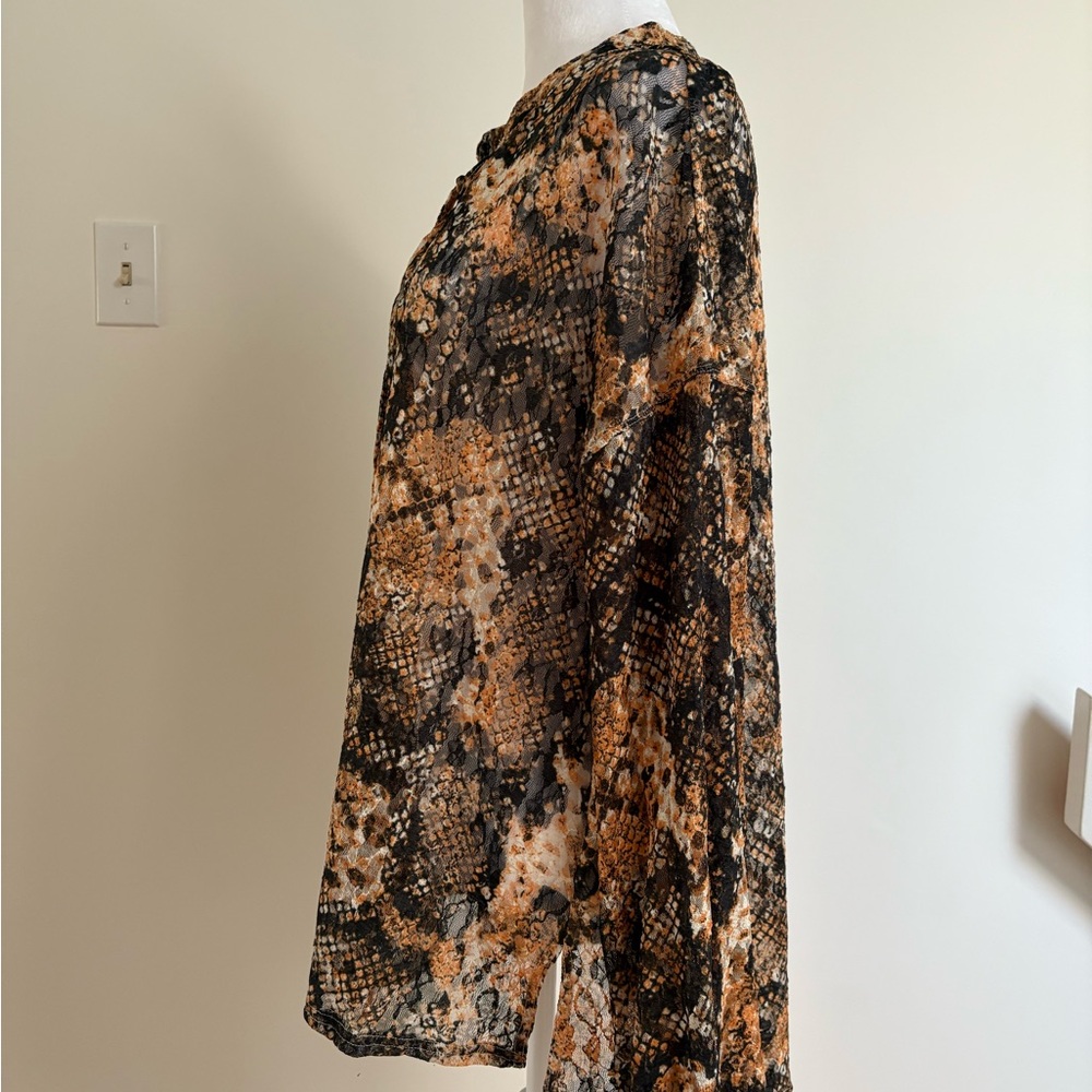 Free People Out For The Night Snake Print Blouse - Picture 8 of 10